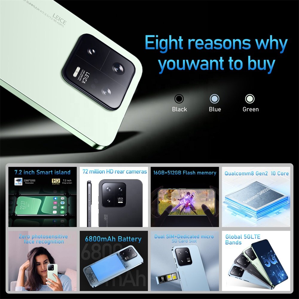 2023 New Drop shipping M13 Pro 7.2inch Mobile Phone with Smart Phones 3G 4G 5G Smartphone M13 512GB 6800Amh Celular Telefonos